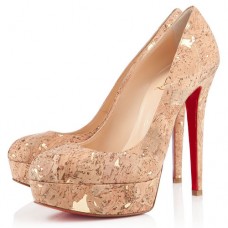 Christian Louboutin Bianca 140mm Platformy Złote