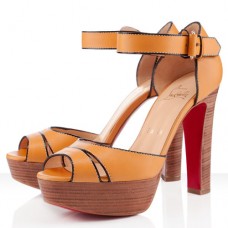Sandały Christian Louboutin Woodaola 120 mm pomarańczowe