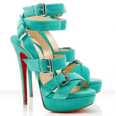 Sandały Christian Louboutin Toutenkaboucle 140 mm Caraibes