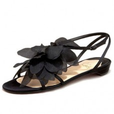 Sandały Christian Louboutin Petal Crepe w kolorze czarnym