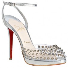 Sandały Christian Louboutin Jeannette SPiked 120mm w kolorze srebrnym Sandały Christian Louboutin Jeannette SPiked 120mm w kolorze srebrnym
