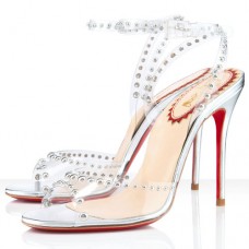 Sandały Christian Louboutin Icone A Clous 100mm w kolorze srebrnym