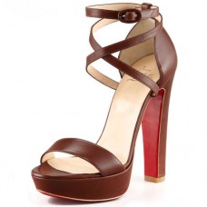 Sandały Christian Louboutin Summerissima 140 mm brązowe