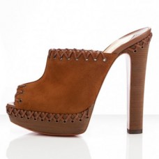 Sandały Christian Louboutin Sablina 140mm brązowe