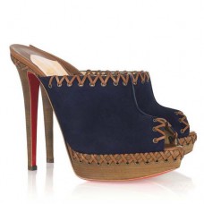 Sandały Christian Louboutin Sablina 140mm granatowe