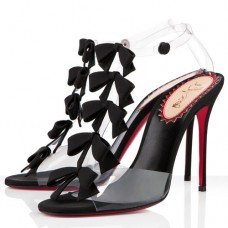 Sandały Christian Louboutin Bow Bow 100mm, czarne Sandały Christian Louboutin Bow Bow 100mm, czarne