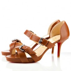 Sandały Christian Louboutin Atalanta 80mm Cognac