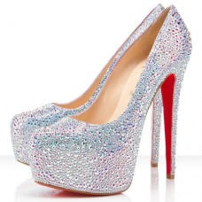 Christian Louboutin Daffodile Strass 160mm Platformy Aurora Boreale