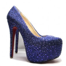 Christian Louboutin Daffodile 160mm Platformy Niebieskie