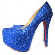 Christian Louboutin Daffodile 160mm Platformy Niebieskie