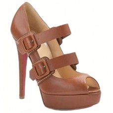 Christian Louboutin Bikiki 140mm Mary Jane Pumps Brown