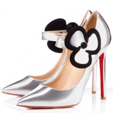 Szpilki Mary Jane Christian Louboutin Pensee 120 mm w kolorze srebrnym