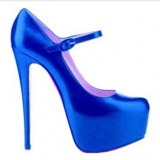 Christian Louboutin Lady Daf 160mm Mary Jane Pumps Ciemnoniebieskie