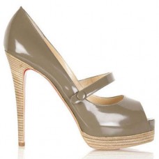 Szpilki Mary Jane Christian Louboutin No Barre 140 mm, szare