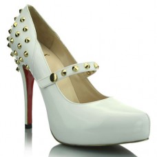 Szpilki Mary Jane Christian Louboutin Mad 120 mm białe