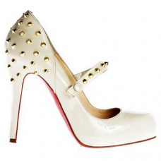 Szpilki Mary Jane Christian Louboutin Mad 120 mm białe Szpilki Mary Jane Christian Louboutin Mad 120 mm białe