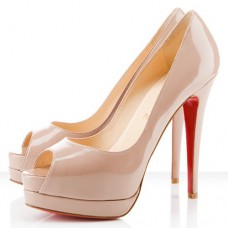 Czółenka Christian Louboutin Altadama 140 mm z odkrytymi palcami w kolorze nude