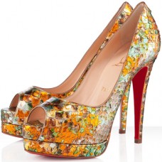 Wielokolorowe czółenka Christian Louboutin Altadama 140 mm z odkrytymi palcami Wielokolorowe czółenka Christian Louboutin Altadama 140 mm z odkrytymi palcami