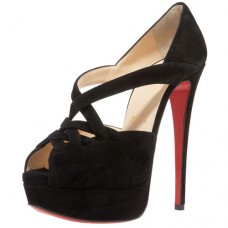 Christian Louboutin Lady Gorset 140mm Czółenka z odkrytym palcem, czarne Christian Louboutin Lady Gorset 140mm Czółenka z odkrytym palcem, czarne