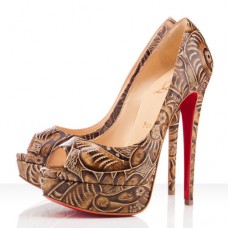 Christian Louboutin Lady 140mm Peep Toe Pumps Natural Christian Louboutin Lady 140mm Peep Toe Pumps Natural
