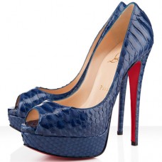 Christian Louboutin Lady 140mm Peep Toe Pumps Navy Christian Louboutin Lady 140mm Peep Toe Pumps Navy