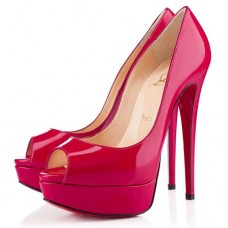 Szpilki Christian Louboutin Lady 140 mm z odkrytym palcem, różowe