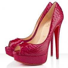 Szpilki Christian Louboutin Lady 140 mm z odkrytym palcem, różowe