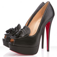 Christian Louboutin Alta Campus 140mm Peep Toe Pumps Black