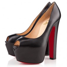 Szpilki Christian Louboutin Shameless 160 mm z odkrytym palcem, czarne