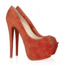 Christian Louboutin Highness 160mm Peep Toe Pumps Orange Christian Louboutin Highness 160mm Peep Toe Pumps Orange