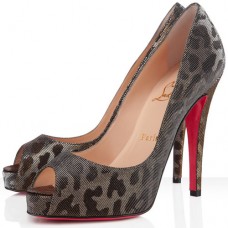 Szpilki Christian Louboutin Very Prive 120 mm z odkrytym palcem w kolorze złotym