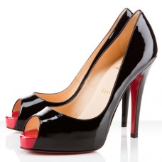 Szpilki Christian Louboutin Very Prive 120 mm z odkrytym palcem, czarne