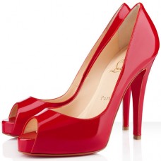 Christian Louboutin Very Prive 120mm Peep Toe Pumps Red