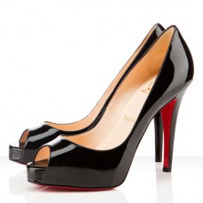Szpilki Christian Louboutin Very Prive 120 mm z odkrytym palcem, czarne
