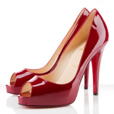 Christian Louboutin Very Prive 120mm Peep Toe Pumps Ciemnoczerwone