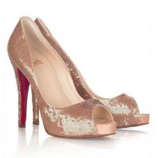 Christian Louboutin Very Prive 120mm Peep Toe Pumps Brown