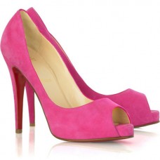 Szpilki Christian Louboutin Very Prive 120 mm z odkrytym palcem, różowe