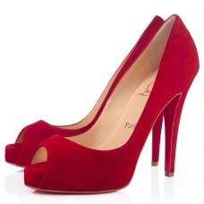 Christian Louboutin Very Prive 120mm Peep Toe Pumps Red