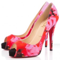Szpilki Christian Louboutin Very Prive 120 mm z odkrytym palcem, różowe