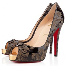 Szpilki Christian Louboutin Very Prive 120 mm z odkrytym palcem w kolorze złotym Szpilki Christian Louboutin Very Prive 120 mm z odkrytym palcem w kolorze złotym