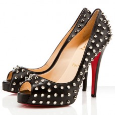 Szpilki Christian Louboutin Very Prive 120 mm z odkrytym palcem, czarne