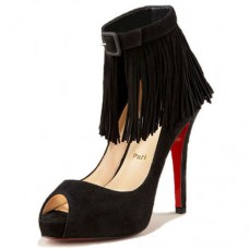 Christian Louboutin Short Tina Fringe 120mm Specjalne okazje Czarne