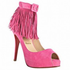 Christian Louboutin Short Tina Fringe 120mm Specjalne okazje różowe