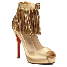 Christian Louboutin Short Tina Fringe 120mm Specjalne okazje Złote