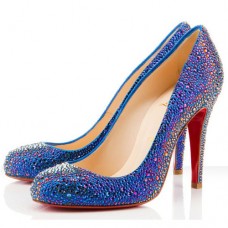 Christian Louboutin Fifi Strass 100mm Specjalna okazja niebieski Christian Louboutin Fifi Strass 100mm Specjalna okazja niebieski