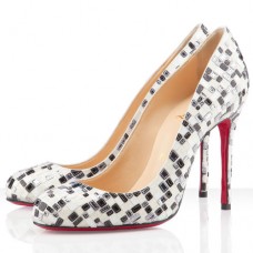 Christian Louboutin Fifi 100mm Czółenka Białe Christian Louboutin Fifi 100mm Czółenka Białe