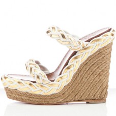 Christian Louboutin Cadena Tresse 140mm Koturny Białe
