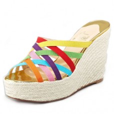 Christian Louboutin Crepon 140 mm Koturny Wielokolorowe Christian Louboutin Crepon 140 mm Koturny Wielokolorowe