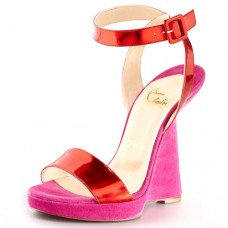 Christian Louboutin Djaldos Spechio Colorblock Wedges Pink Christian Louboutin Djaldos Spechio Colorblock Wedges Pink