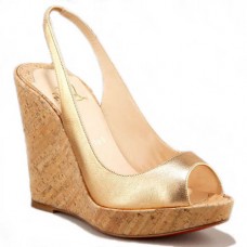 Koturny Christian Louboutin Metallic Cork 120 mm w kolorze złotym Koturny Christian Louboutin Metallic Cork 120 mm w kolorze złotym